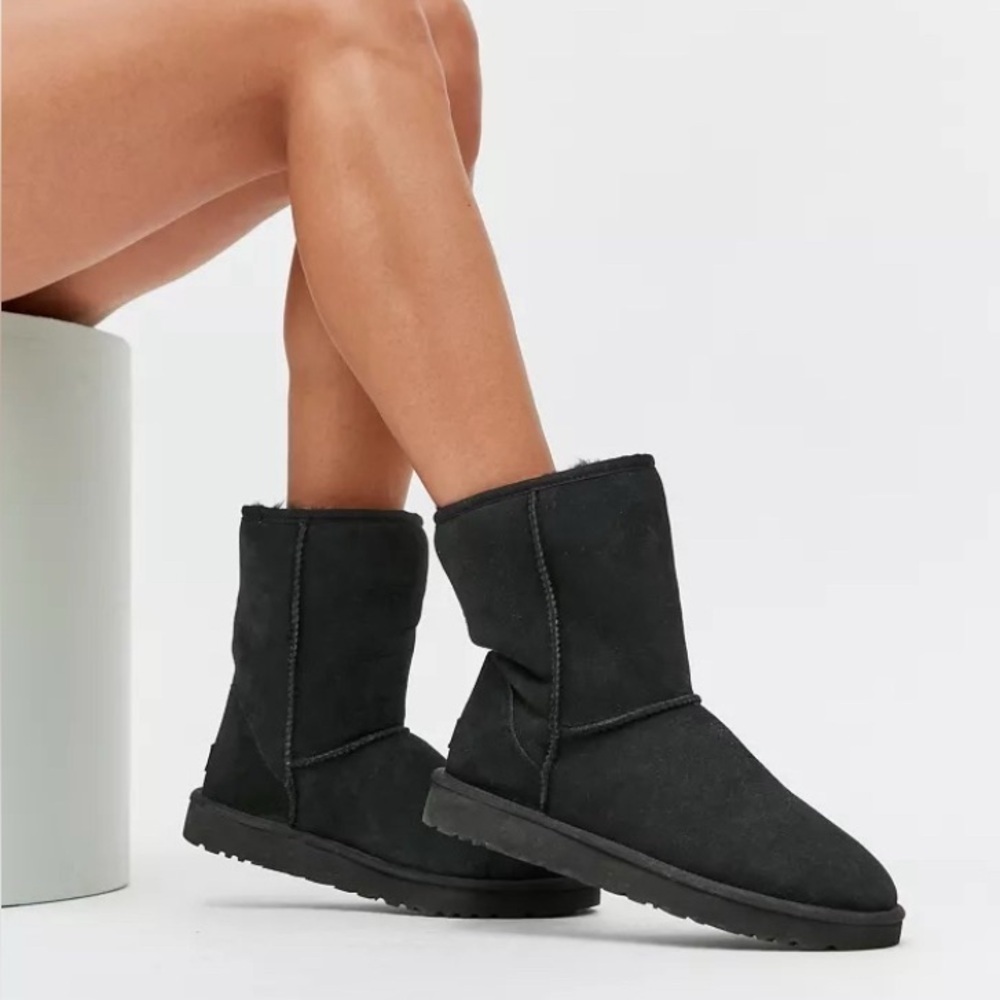 Ugg Australia Classic Short Boot Suede Fur Lined Sheep